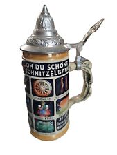 American Bravo Musterschutz Beer Stein W/Lid 1956 Collector Made Western Germany picture