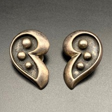 Vintage Navajo Kenneth Begay Hogan Native Sterling Silver Clip On Earrings picture
