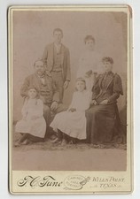 Antique Cabinet Card H.C. Tune Victorian Family Portrait Wills Point TX picture