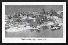 HONEY HARBOUR Ontario 1954 Postcard; The Moorings; Island Cottage picture