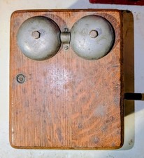 Antique Wood Electric Ringer Bell Box Telephone Telegraph steampunk vintage picture