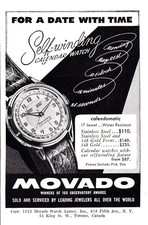 1952 Movado: For a Date With Time Vintage Print Ad picture