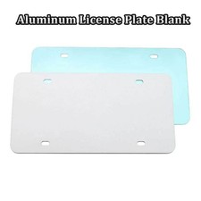2Pcs US Standard Blank License Plate Aluminum Plate Blank White/Black Plate 6x12 picture