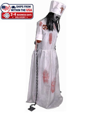 5.2 Ft Animatronic Convulsing Nurse by Tekky Halloween Decoration with Motion-Ac picture