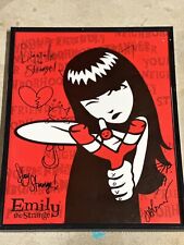 Rare Emily The Strange Autographed  12”x14” Print Red, Black, & White picture