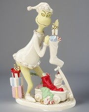 Lenox China Grinch's Wagon of Xmas Wonder Grinch Figurine NIB COA picture