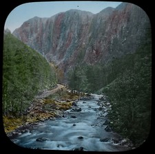 ABERGLASLYN PASS NO2 NORTH WALES 1887 VICTORIAN PHOTOGRAPH Magic Lantern Slide picture
