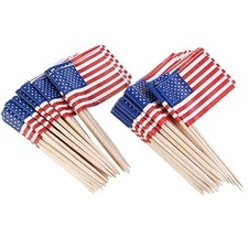 100Pcs Mini Toothpick Flag Toppers Disposable Decor Picks for Cupcake Fruit picture