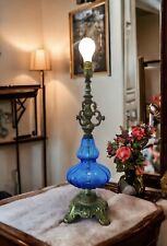 Vintage Cobolt Blue Glass Lamp picture