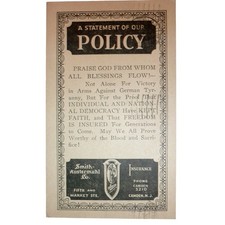1945 Smith-Austermuhl Insurance WWII Postcard Camden NJ 1c Jefferson Stamp picture
