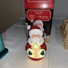 Costco LED Holiday Figurine Santa Holding Tree 6HR/18HR Timer New With Box picture