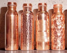 4 × 100%Pure Copper Water Bottle For Ayurveda Health Benefits Leak Proof 1000 ml picture
