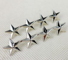 PAIR US ARMY OFFICER 4 STAR GENERAL RANK BADGE LAPEL PIN INSIGNIA silver picture