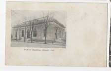 Federal Building Muncie IN Undivided Back Postcard Not Postcard EX-NM picture