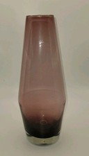 MCM RIIHIMAKI LASI OY Vase FINLAND  10 in Art Glass Amethyst Purple  picture
