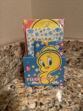 LOONEY TUNES Y2K VTG Tweety Bird Gift Set Journal Memo Pad Address Book Pencil picture