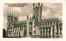 Old Vintage Photo WASHINGTON CATHEDRAL DC SOUVENIR PRINT ARCHITECTURE PICTURE picture