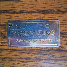 Vintage Virginia Slims Solid Brass Keychain Tag - 