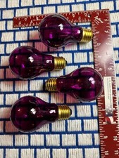 BOXof4 new PURPLE 25w PARTY SIGN service LIGHT BULB 25 watt A19 regular 130V picture