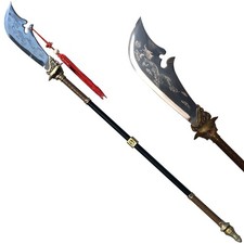 57in Stainless steel/Green Dragon crescent moon blade/Bronze color/Large sword picture