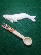 Two 1950s Inuit Alaska Souvenirs Totem/ Whale picture