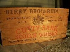 Berry Bros Cutty Sark wooden Scotch whiskey crate box picture