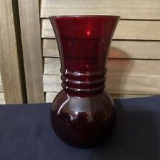 Vintage Cranberry Glass Vase 6