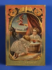Vintage Halloween Postcard Series No. 5 Witch Black Cat JOL'S Stunning 1912 picture