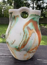 Vtg Native American Wedding Vase Nemadji Pottery Swirl Pattern Clay USA 6
