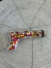 antique glass candy container  vintage Complete W/candy picture