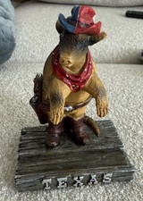 Texas Cowboy Armadillo Statue Souvenir Great Condition picture