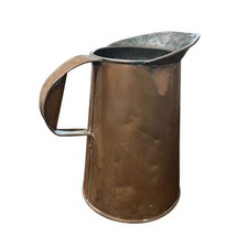Antique Handcrafted Copper Pitcher With Rustic Patina - 10