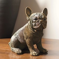 Bronze Polyresin Sitting Bulldog picture