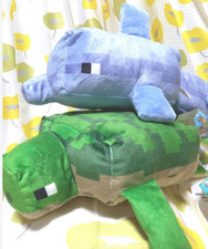 Minecraft BIG plush doll turtle & dolphin set furyu 40cm picture
