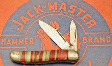 Antique HAMMER BRAND by Imperial Solid Serpentine Jack Knife Colorful Handles picture