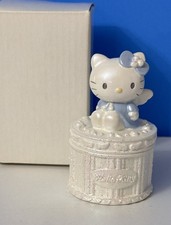 RARE Vintage Sanrio Hello Kitty Blue Angel Round Trinket Box 1999 New In Box picture