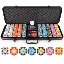 Versa Games Poker Chips - Clay Poker Chips Set - 13.5g 500 Piece Crown Casino picture