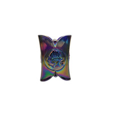 St Clair Carnival Glass Toothpick Holder Cobalt Blue Iridescent Presidents 1976 picture