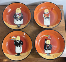 CERTIFIED INTERNATIONAL Dinner is Served Pasta Bowls Tracy Flickinger  set of 4 picture