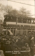 Bingley West Yorkshire Opening of Tramway 1914 Real Photo Vintage Postcard picture