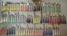 Fiesta Ware Flatware Swirl 103 Pieces Retired Fork Spoon Knife picture