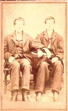 CDV Photo Two Men Portrait 1880s Victorian Era Sepia Tone Unidentified picture