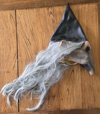 Vintage Paper Magic Group Inc. OLD WITCH LADY Costume Mask w/ Hat 1996 picture