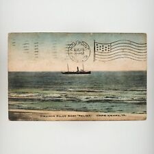 Cape Henry Pilot Boat Postcard c1909 Virginia Relief Ship Hand-Tinted Art H746 picture