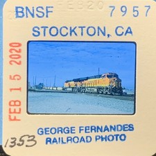 BNSF Train 7957 Stockton CA George Fernandes Railroad Photo Slide 2020 picture