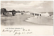 Southampton LI NY - The Beach mailed 1905 antique postcard picture