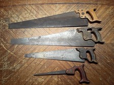 Lot of 4 Vintage Hand Saws Disston, Simonds Warranted Superior Germay picture