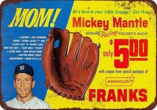 1967 Mickey Mantle Man Cave Wall Tin Sign Art Rustic Metal Signs Vintage 8x12 picture