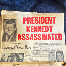Glendale News-Press Newspaper Issue - Kennedy Assassinated Nov 23, 1963 picture