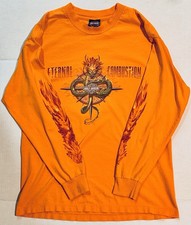 Harley-Davidson Eternal Combustion Dragon Long Arm Shirt L Vtg Worn Collar/Cuffs picture